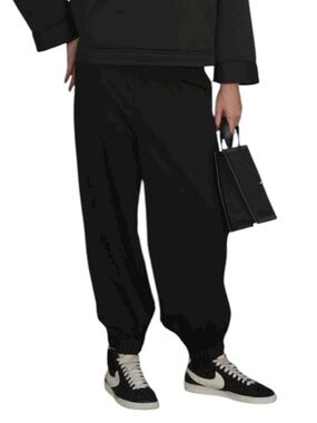 WE-AR4 Black Ingrid Elastic Waist Street Style Limited Produced Track Pants S
